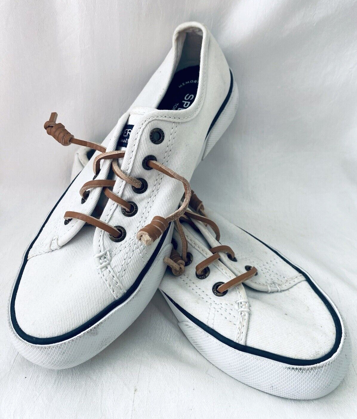 SPERRY TopSiders Bahama White Skimmer Boat Shoes NWOB Women's Sz 5M