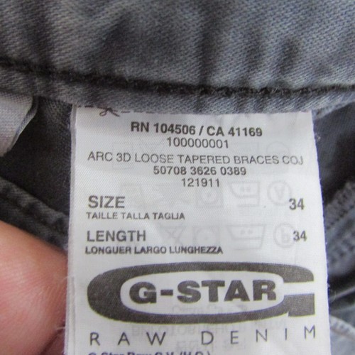 G-Star Pants Mens W34 L30 Grey Loose Tapered ARC 3D Chino - Picture 8 of 13