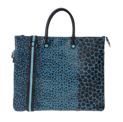 NWT GABS Convertible G3 Large Green Animal Print Leather Tote Shoulder Bag Italy
