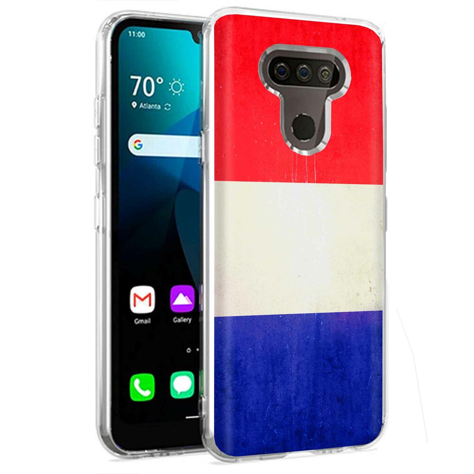 Phone Case for LG Harmony 4,Premier Pro Plus,K41, Old Flag France Print