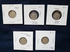 (5) Mercury Head Silver Dime 10 Ten Cent VG AU 1917 - 1942