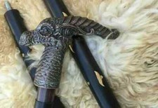 Vintage Walking Stick Dragon Head Handle Black Wooden Cane Stick Antique Gifts