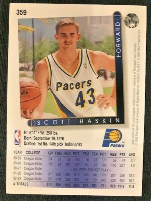 NBA - 1993-94 Upper Deck Scott Haskin - Pacers | eBay