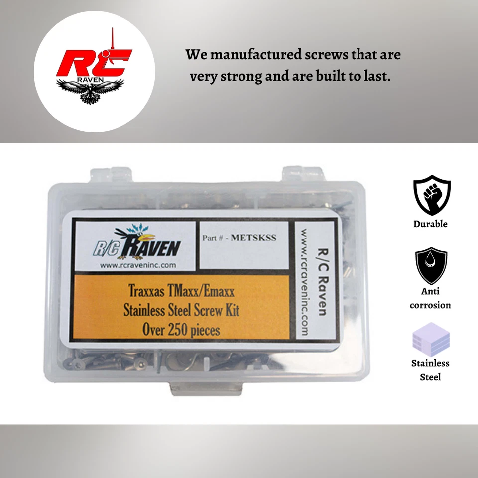 Kit de tornillos de acero inoxidable T-Maxx y E-Maxx 250 piezas Foto 3 de 4