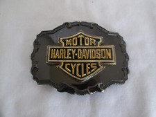 Vintage Harley Davidson Bar And Shield Raised Logo Black Enamel & Gold