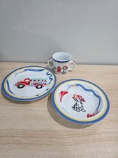 Tiffany Fire Station Blue 3 PC Children's Set Plate Bowl and Cup by Tiffany  Co