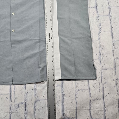 Cintas MENS SIZE 5XL Smart Dry Gray White Short Sleeve Button Up Work Shirt - Picture 2 of 9