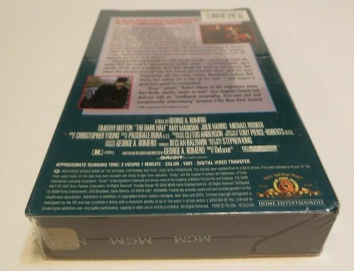 DARK HALF VHS video tape FACTORY SEALED Stephen King MGM Movie Watermark stamp - Foto 5 di 12
