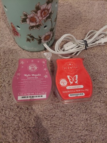 Scentsy Madame Butterfly Mint Full Size Wachswärmer Retired mit 2 Wachsstangen - Bild 4 von 4