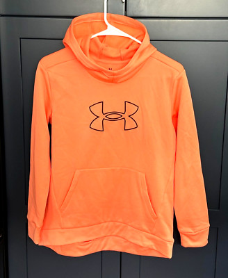 Under Armour Girls Fleece BL Hoodie - Size Large - Orange