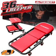 2in1 Folding Creeper 330 Lbs 360° Rolling Garage Stool Mechanics Shop Chair Seat