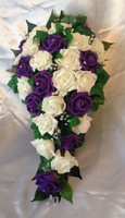 Wedding Flowers Ivory Purple Rose Bride Shower Teardrop Bouquet Artificial Wedding Flowers Ivory Purple Rose Bride Shower Teardrop Bouquet Artificial