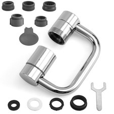Rotatable Faucet Extender, Universal Swivel U-Shaped Silver