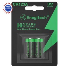 CR123A 2 Pack Rechargeable Enegitech Lithium Battery Volt Home Security Alarm