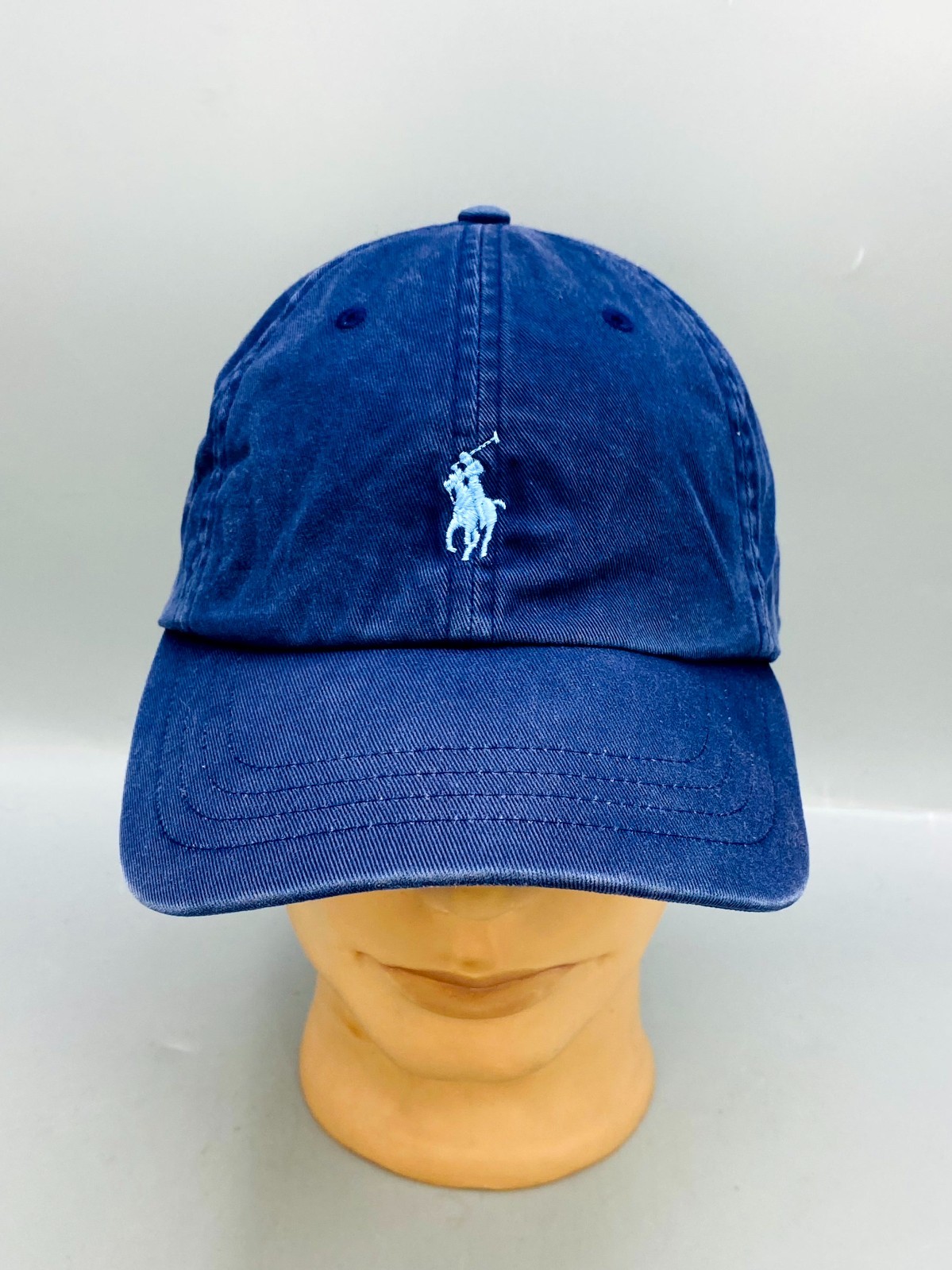 Polo Ralph Lauren berretto uomo taglia unica blu cotone pony 6 pannelli schiena regolabile