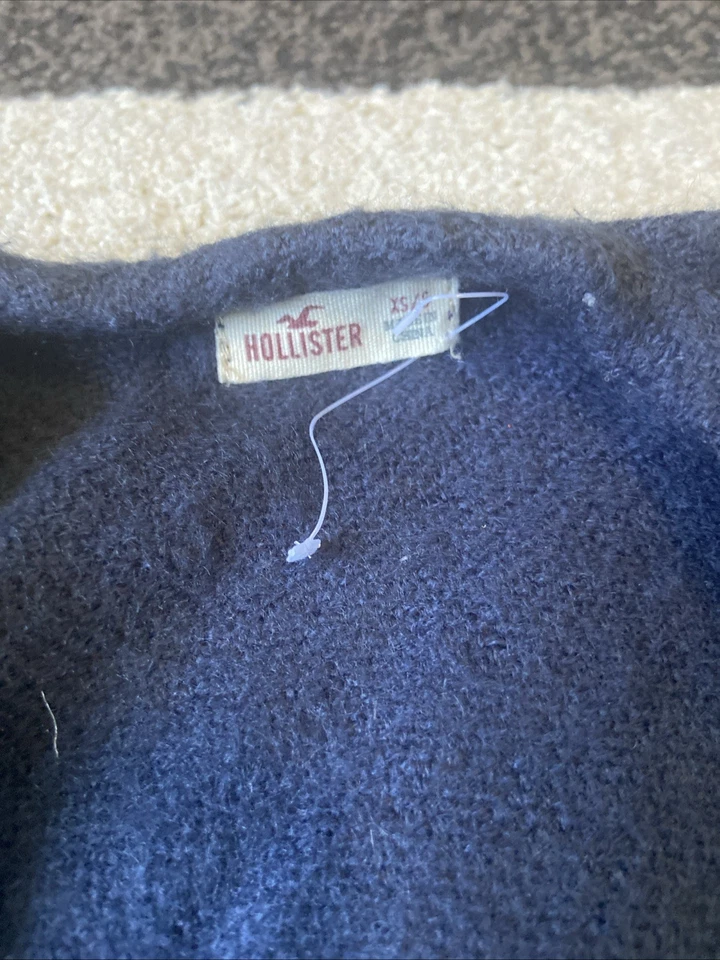 Hollister пончо синий разноцветный полоски бахрома кромки женщин XS-S большого размера уютный - Изображение 2 из 4