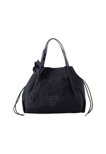 ANNA SUI Mary 2Way Shoulder Bag Black Nylon Japan Made Drawstring Tote B5 Size
