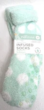 TheraWell Infused Socks Moisturizing 2 Pairs Shea Butter Fuzzy, Grippers New