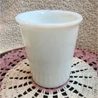 Vintage Hazel Atlas Platonite Milk Glass Tumblers Set of 4 White Paneled Glasses