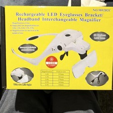 Rechargeable Headband Magnifier 1.0x-3.5x 2 LED Interchangeable Lenses
