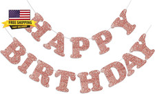 Rose Gold Happy Birthday Banner Birthday Party Decorations Happy Birthday Banner