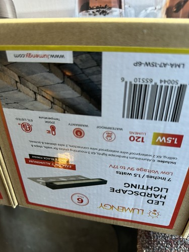 LUMENGY 7-inch 1.5w Super Slim LED Solid Brass Hardscape Lights 2700k 6-pack