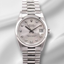 Rolex 31mm Datejust Diamond Dial President Band Platinum Ladies Watch 68246