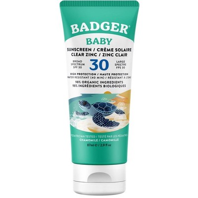 Badger Sunscreen Cream Baby Clear Zinc   87 ml