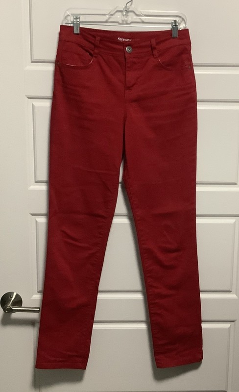 STYLE&CO DENIM Red Stretch High Rise Jeans Women’s Sz 6