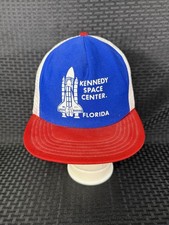 Vintage Kennedy Space Center Florida Mesh Baseball Hat Trucker Cap Made in USA