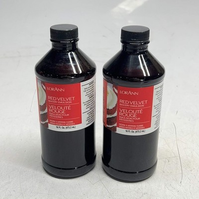 LORANN (2 PACK) Red Velvet Bakery Emulsion For Color & Flavor 16 Fl Oz BB 08/27
