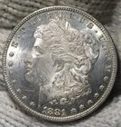 1881 Morgan Silver Dollar Brilliant Uncirculated Frosty Devices