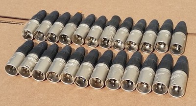 Lot of 24 Neutrik NC3MX 3 Pin Male XLR Nickel Mic Cable Connectors