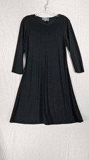 Nik and Nash Black Trapeze Swing Dress Sz Medium Long Sleeve Comfort Stretch