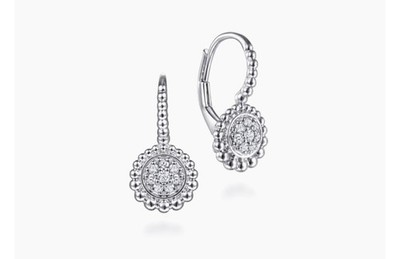 Neu im Karton echt 14K Weißgold Gabriel & Co. Lusso Tropfen Diamant Cluster Ohrringe