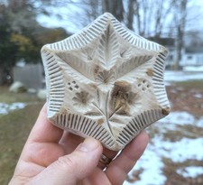 Antique 19thC Unusual Hexagon Butter Stamp Print Mold Primitive