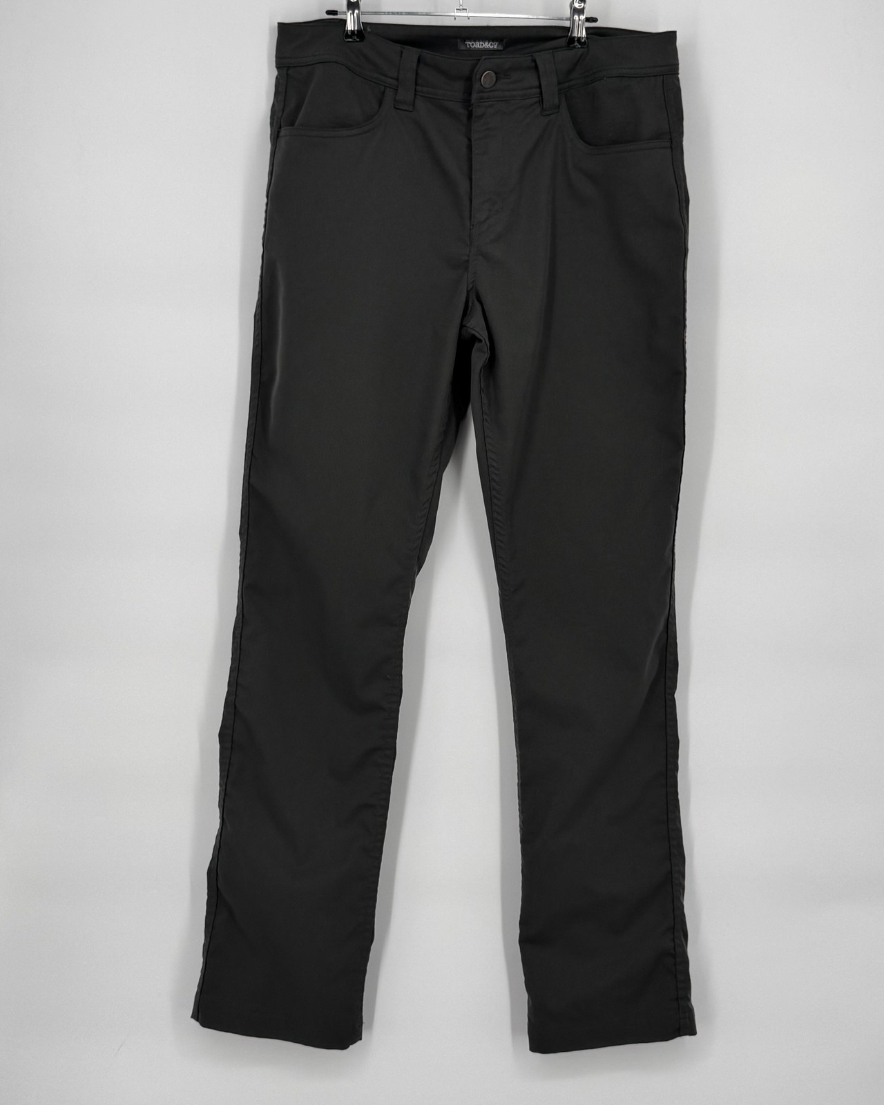 Toad&Co Rover Pant Chino Pants Mens 32x31 Gray Polyester Travel Hiking Outdoor