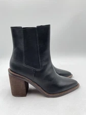 Women’s Crown Vintage Pimmy Bootie Black Leather Ankle Boot Size 8M