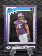 🔥🏉 2024 Clearly Donruss DALLAS TURNER Rated Rookie RC #63 - Vikings