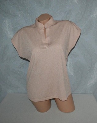 Neuwertiges Vintage Shirt von MD mit Stehkragen rosa rosé, Gr. 42 wNeu