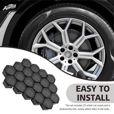 20PCS Car Wheel Nut Caps, 17mm Universal Lug Nut Covers Bolt Caps, 17 mm Black
