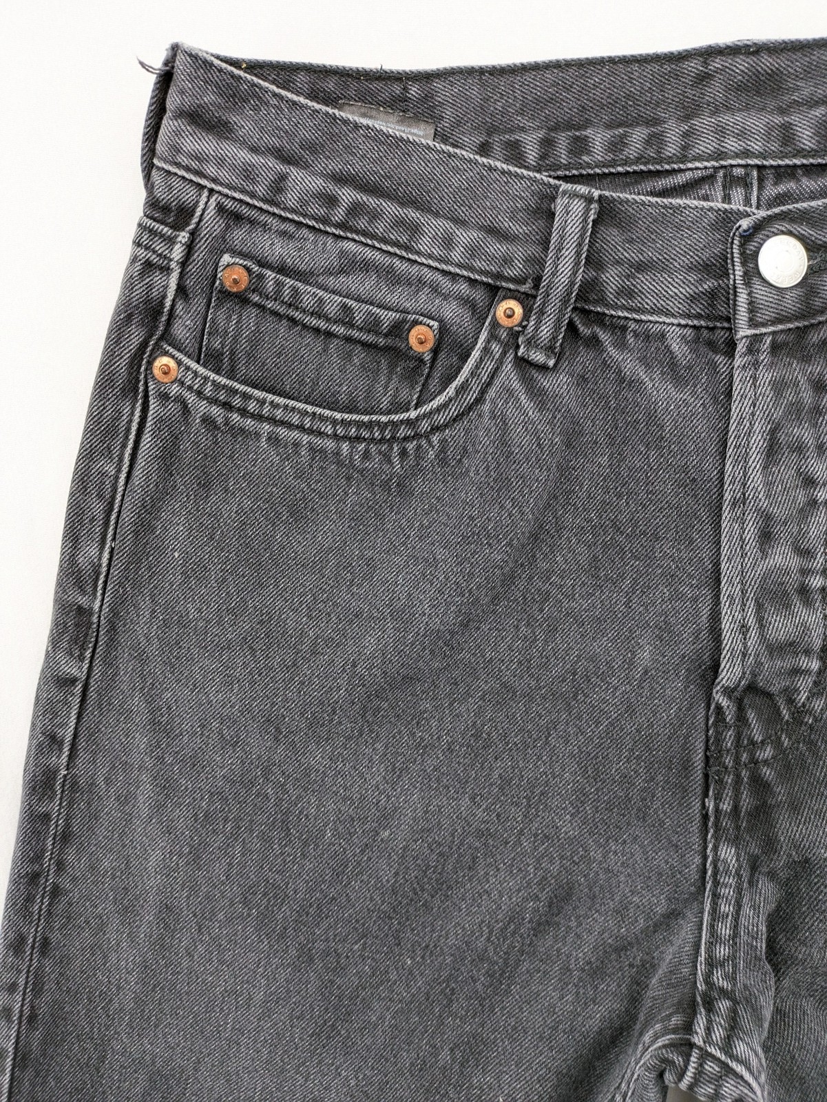 Weekday Jeans Space Relaxed Straight W28 L30 Anthrazit Denim Button Fly image 4