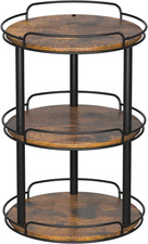 12'' Wood Lazy Susan Turntable Organizer for Cabinet, 3 Tier Lazy Susan Spice Ra