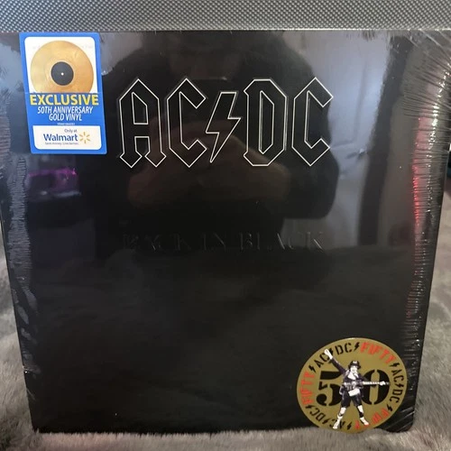 AC/DC Lp SEALED Back In Black 1980- 2024  50th Anniversary Gold Vinyl SEALED NEW