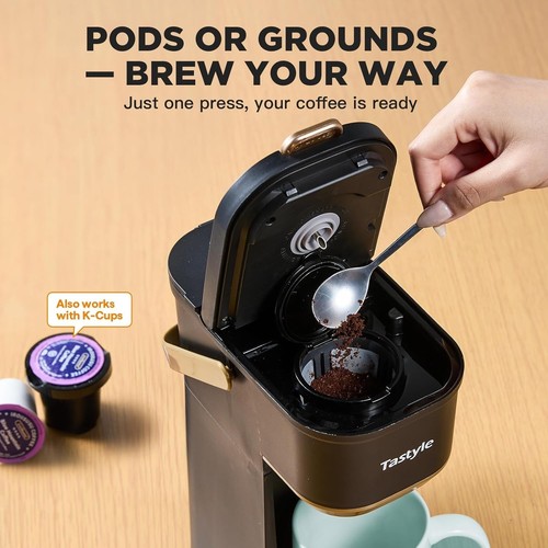 Single Serve Coffee Maker Portable Black Gold 12oz Travel Camping Office - Picture 7 of 9