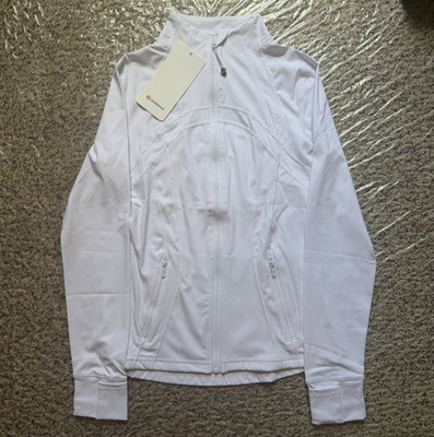 lululemon Define Women s Track Jacket White 6 Full Zip Pockets Slim Fit
