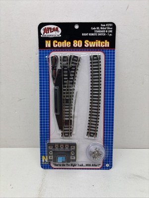 Atlas 2701 N Code 80 Right Hand Remote Switch Turnout Nickel Silver New