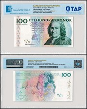 Sweden 100 Kronor, 2001-2014, P-65, Used Authenticated