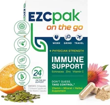 EZC Pak On The Go Immune System Booster with Echinacea, 1 Count (Pack of 1) 