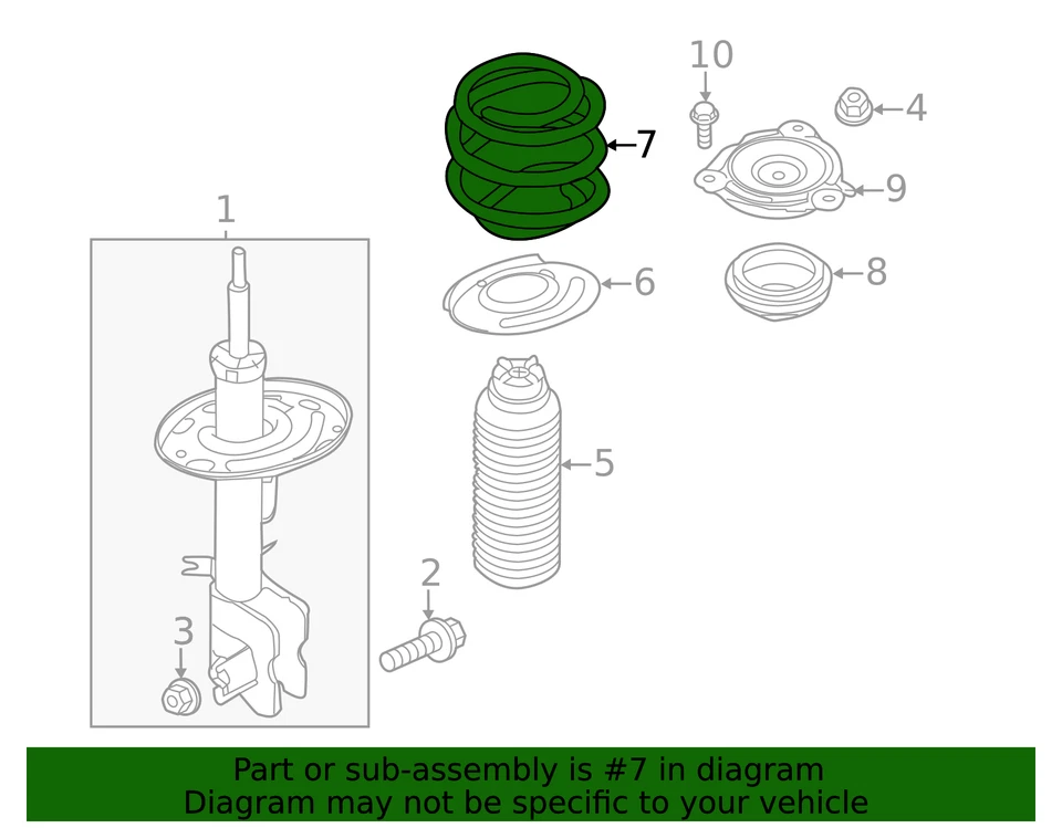 Genuíno Nissan 2017-2020 Nissan Pathfinder - Mola helicoidal 54010-9NF0A - Imagem 2 de 2